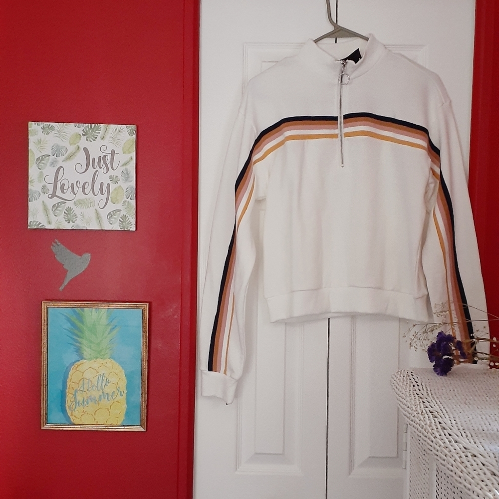 NEW Forever 21 Ivory/Multicolor Sweater (Medium)